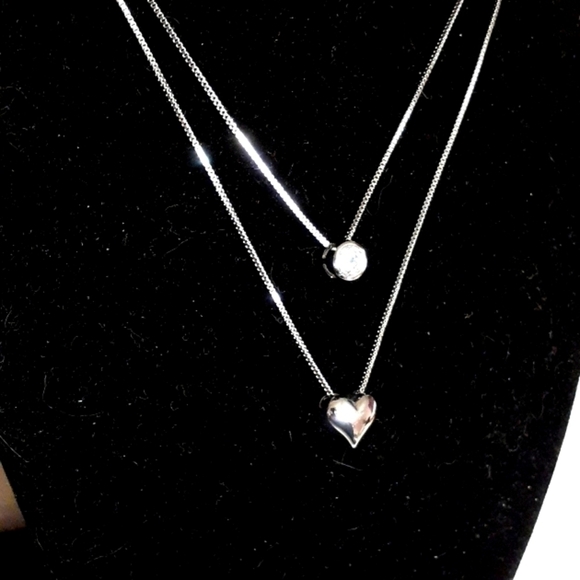 Silver HEART & CZ Necklace - Picture 3 of 5